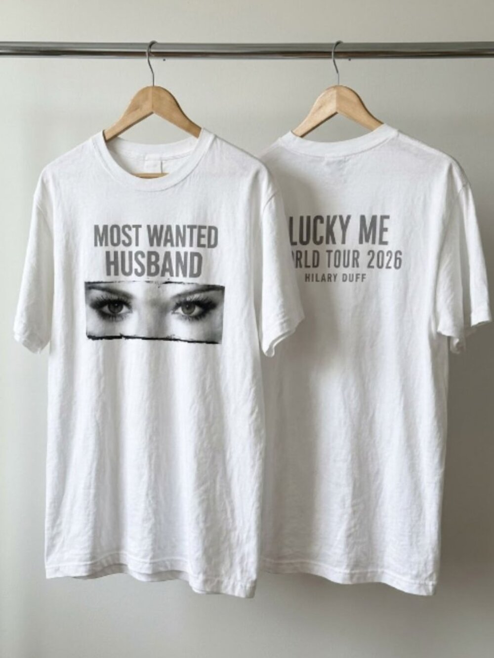 Lucky Me World Tour 2026 Hilary Duff Most Wanted Husband T-Shirt Reprint